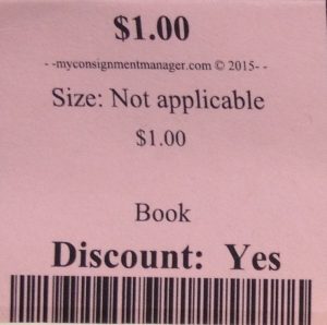 This book tag includes no description of the book itself - only the price in the description line.